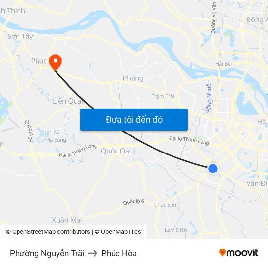 Phường Nguyễn Trãi to Phúc Hòa map