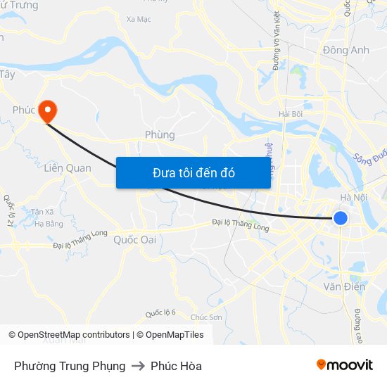 Phường Trung Phụng to Phúc Hòa map