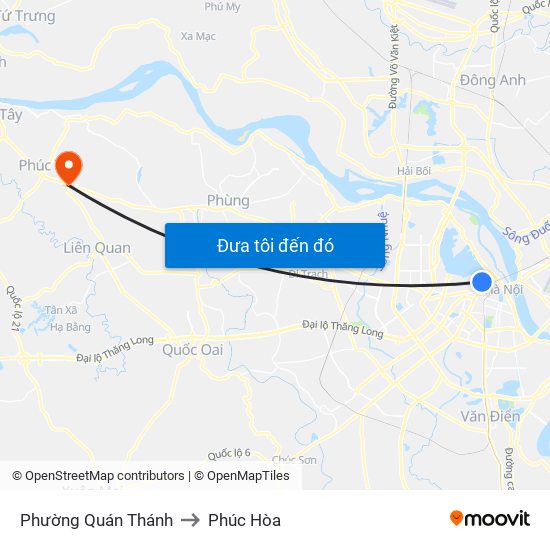 Phường Quán Thánh to Phúc Hòa map