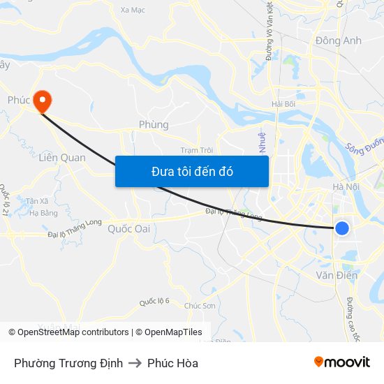 Phường Trương Định to Phúc Hòa map