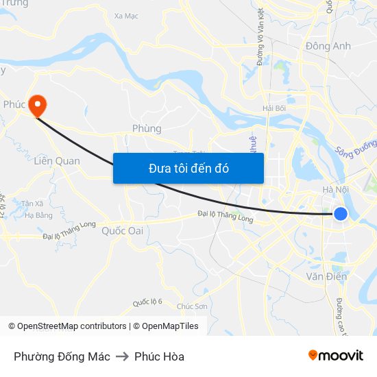 Phường Đống Mác to Phúc Hòa map