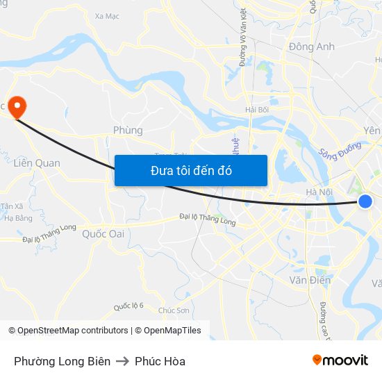 Phường Long Biên to Phúc Hòa map