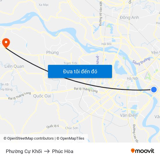 Phường Cự Khối to Phúc Hòa map