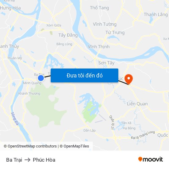 Ba Trại to Phúc Hòa map
