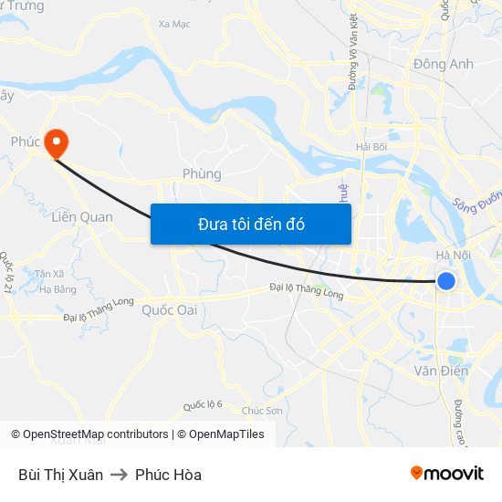 Bùi Thị Xuân to Phúc Hòa map
