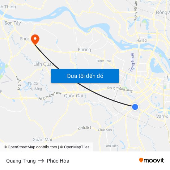 Quang Trung to Phúc Hòa map