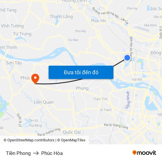 Tiền Phong to Phúc Hòa map