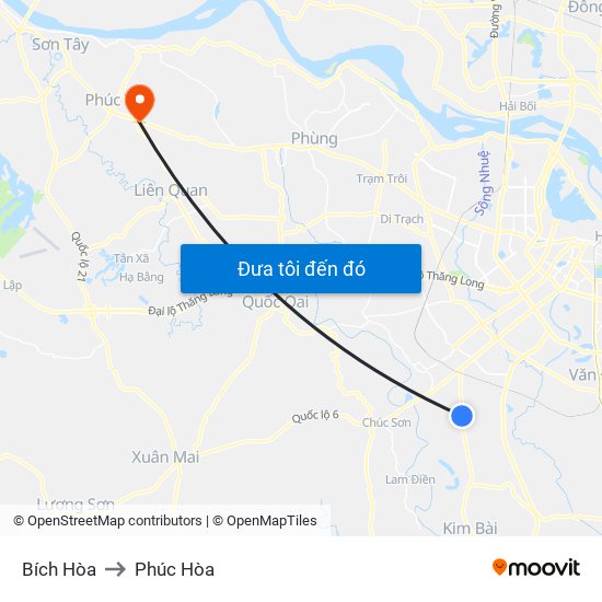 Bích Hòa to Phúc Hòa map
