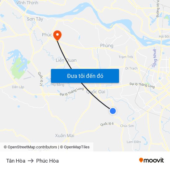 Tân Hòa to Phúc Hòa map