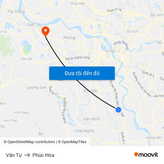 Văn Tự to Phúc Hòa map