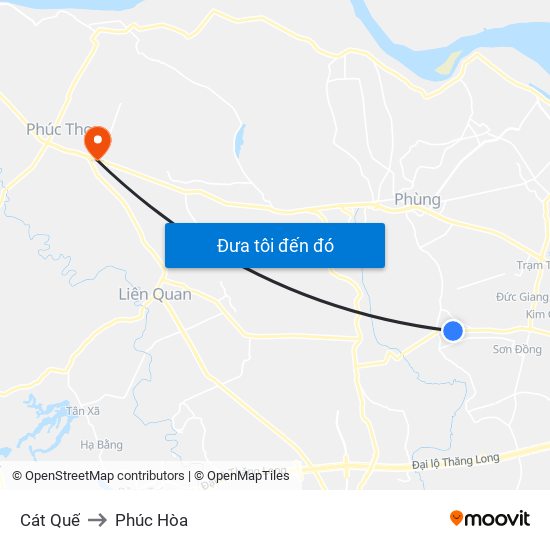 Cát Quế to Phúc Hòa map