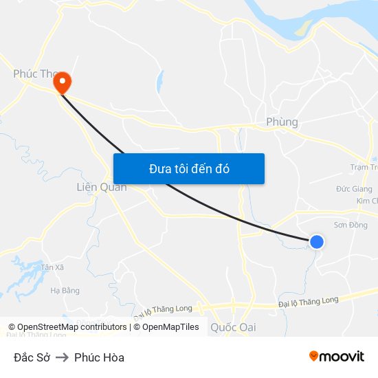 Đắc Sở to Phúc Hòa map