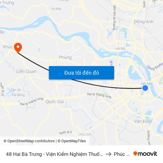 48 Hai Bà Trưng - Viện Kiểm Nghiệm Thuốc Trung Ương to Phúc Hòa map