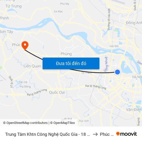 Trung Tâm Khtn Công Nghệ Quốc Gia - 18 Hoàng Quốc Việt to Phúc Hòa map
