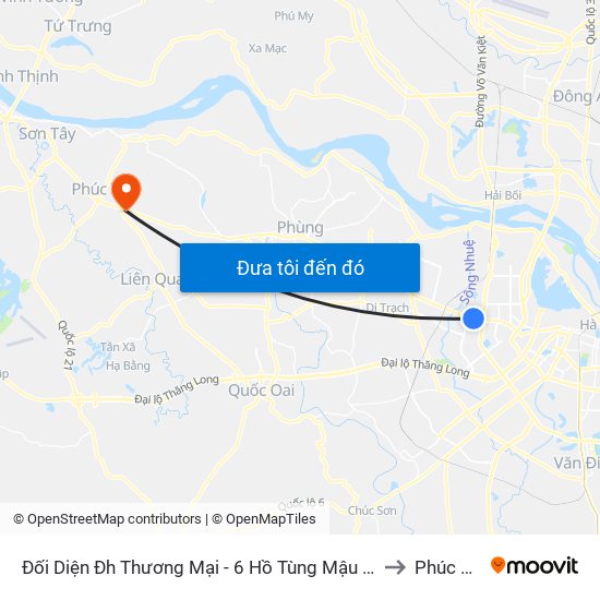 Đối Diện Đh Thương Mại - 6 Hồ Tùng Mậu (Cột Sau) to Phúc Hòa map