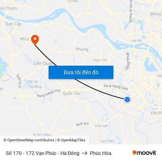 Số 170 - 172 Vạn Phúc - Hà Đông to Phúc Hòa map