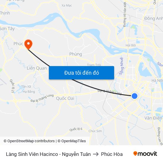 Làng Sinh Viên Hacinco - Nguyễn Tuân to Phúc Hòa map