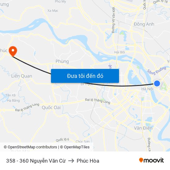 358 - 360 Nguyễn Văn Cừ to Phúc Hòa map