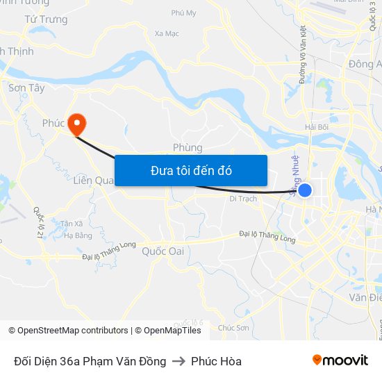 Chung Cư Greenstars- Phạm Văn Đồng to Phúc Hòa map