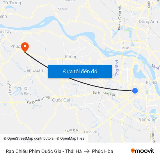 Rạp Chiếu Phim Quốc Gia - Thái Hà to Phúc Hòa map