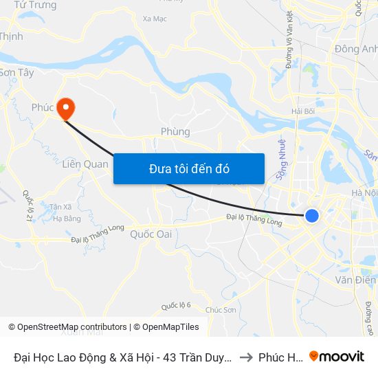 Đại Học Lao Động & Xã Hội - 43 Trần Duy Hưng to Phúc Hòa map