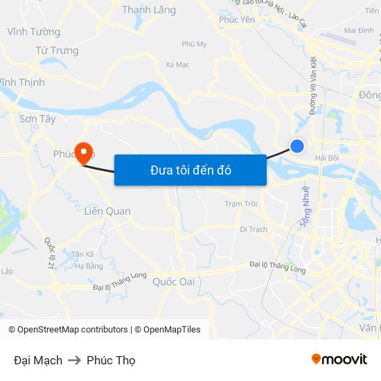 Đại Mạch to Phúc Thọ map