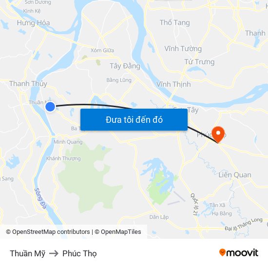 Thuần Mỹ to Phúc Thọ map