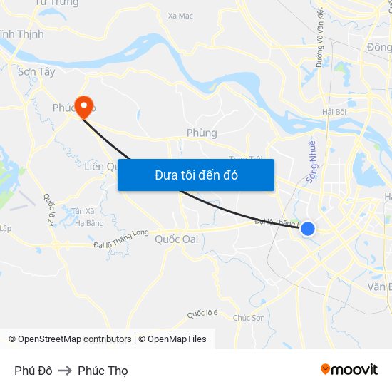 Phú Đô to Phúc Thọ map