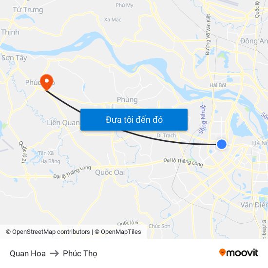 Quan Hoa to Phúc Thọ map