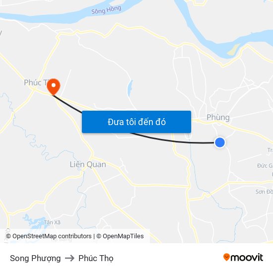 Song Phượng to Phúc Thọ map