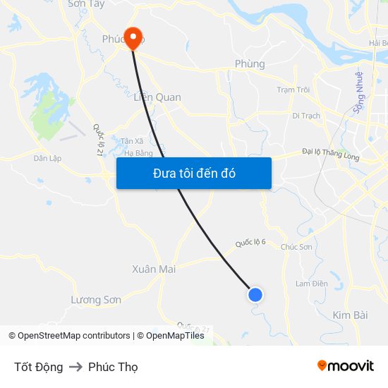 Tốt Động to Phúc Thọ map