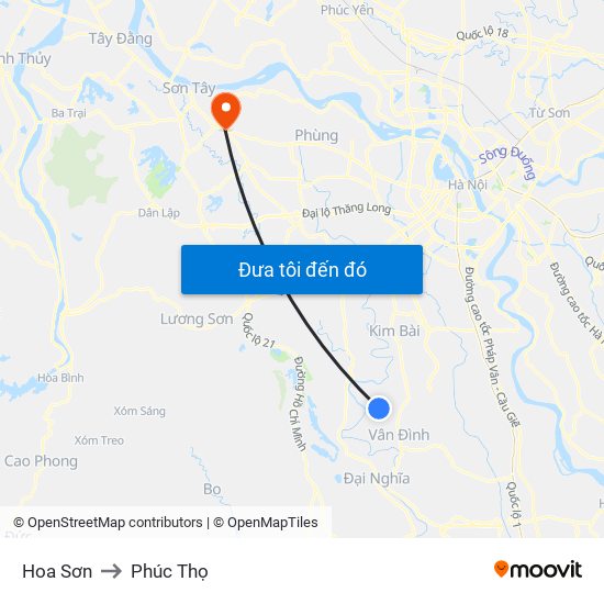 Hoa Sơn to Phúc Thọ map