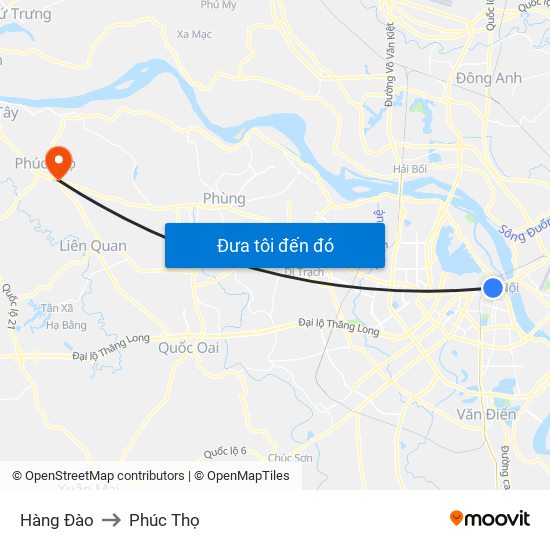 Hàng Đào to Phúc Thọ map