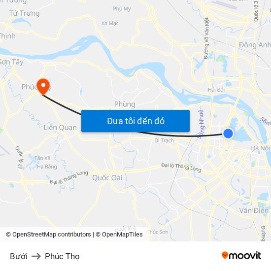 Bưởi to Phúc Thọ map