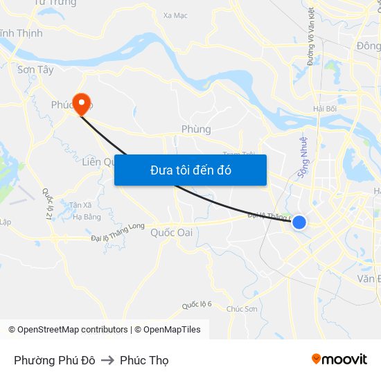 Phường Phú Đô to Phúc Thọ map