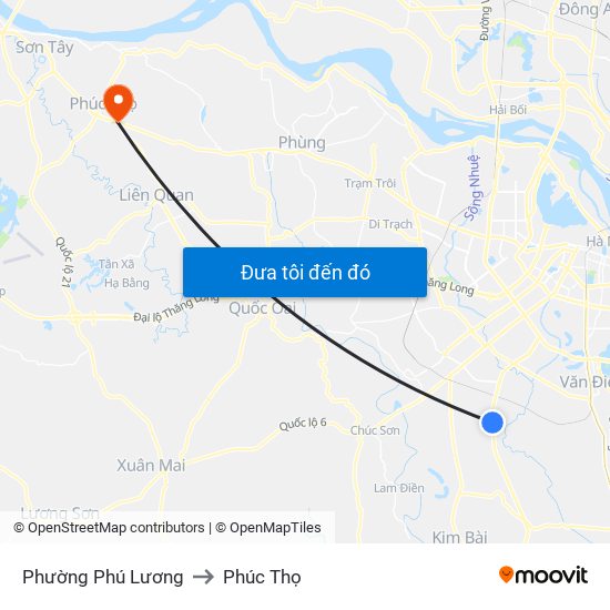 Phường Phú Lương to Phúc Thọ map