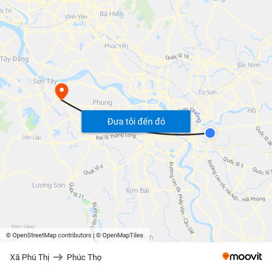 Xã Phú Thị to Phúc Thọ map