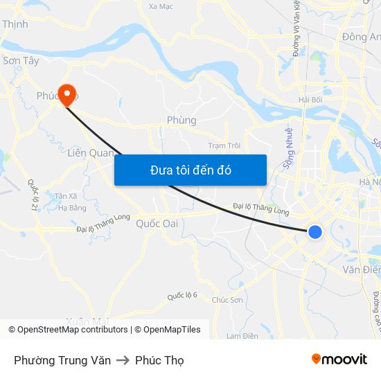 Phường Trung Văn to Phúc Thọ map