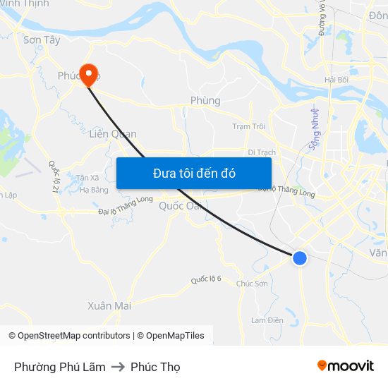 Phường Phú Lãm to Phúc Thọ map
