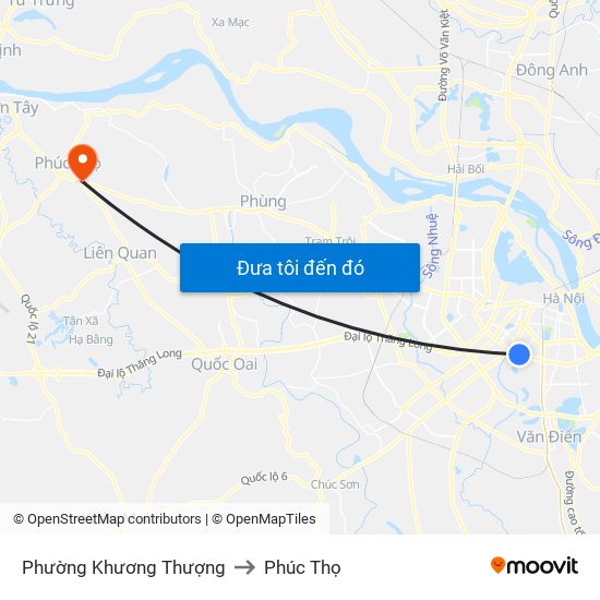 Phường Khương Thượng to Phúc Thọ map