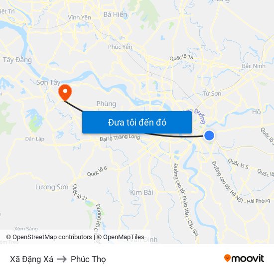 Xã Đặng Xá to Phúc Thọ map