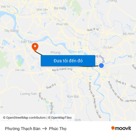 Phường Thạch Bàn to Phúc Thọ map