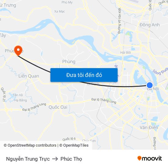 Nguyễn Trung Trực to Phúc Thọ map