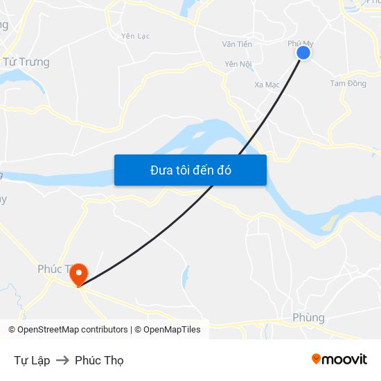 Tự Lập to Phúc Thọ map