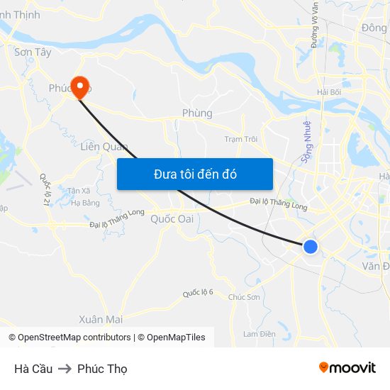 Hà Cầu to Phúc Thọ map