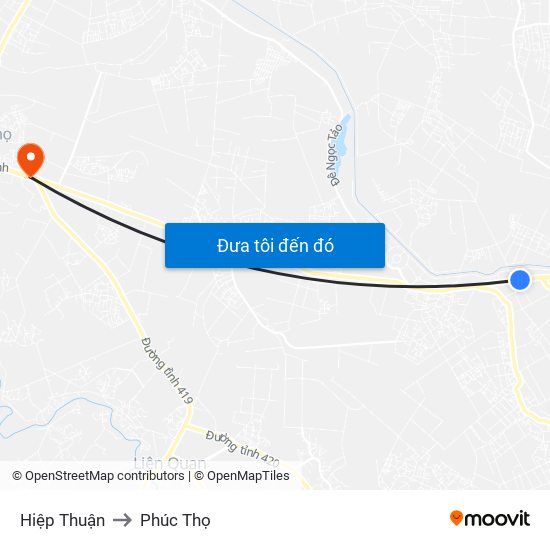 Hiệp Thuận to Phúc Thọ map