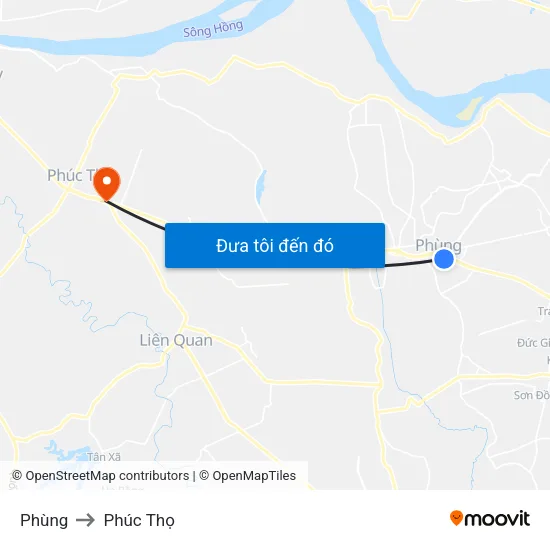 Phùng to Phúc Thọ map