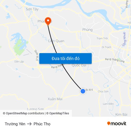 Trường Yên to Phúc Thọ map