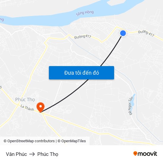 Vân Phúc to Phúc Thọ map