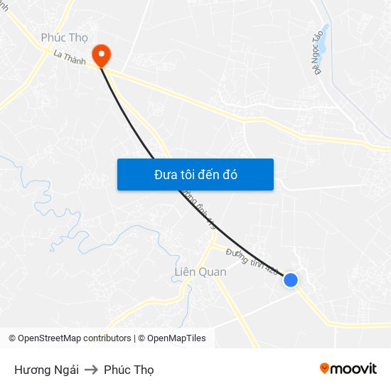 Hương Ngải to Phúc Thọ map